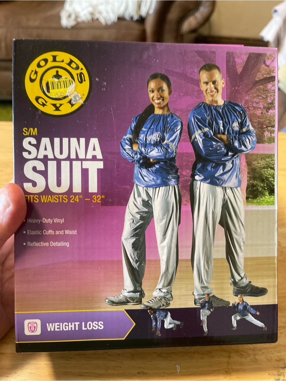 Gold’s Gym Sauna Suit Size S/M Waist 24”-32”Vinyl Weight Loss NEW
